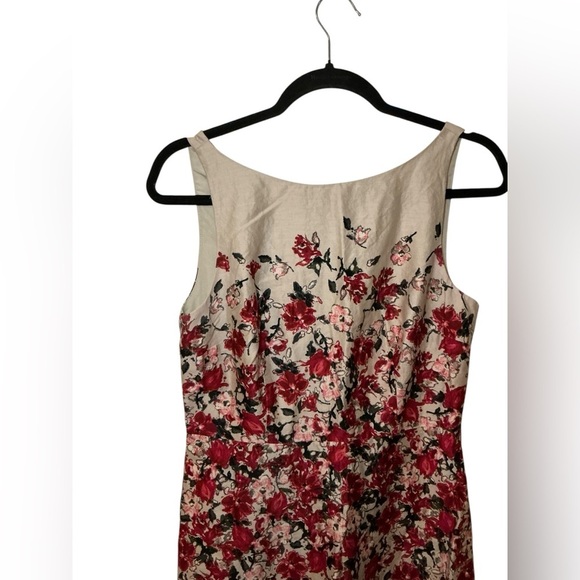 LOFT Floral Red Midi Dress - Picture 4 of 5